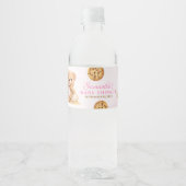 Cookie and Milk Baby Shower - Teddy Bear Pink Wasserflaschenetikett (Vorderseite)