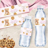 Cookie and Milk Baby Shower - Teddy Bear Pink Wasserflaschenetikett