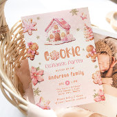 Cookie-Austausch Party Weihnachts-Pink-Lebkuchen Einladung
