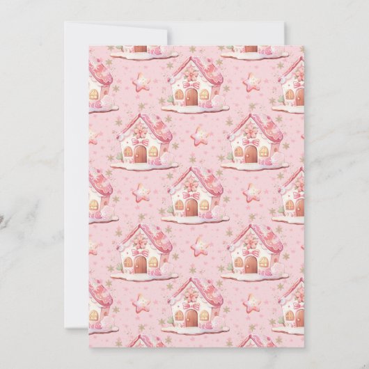 Cookie-Austausch Party Weihnachts-Pink-Lebkuchen Einladung (Rückseite)