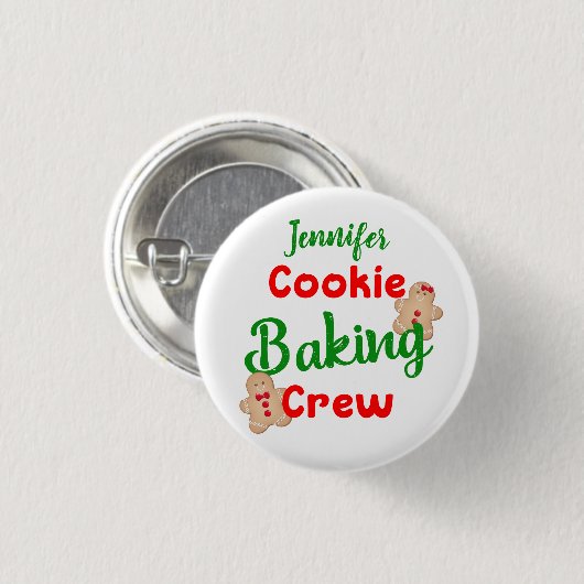 Cookie Backen Crew Custom Fun Urlaub Kochen Button (Vorne & Hinten)
