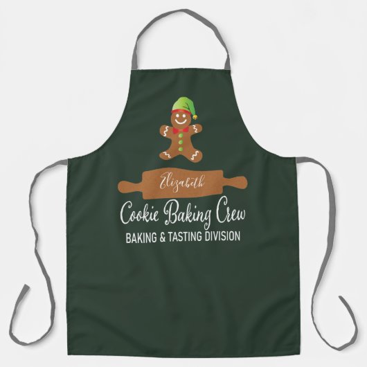 Cookie Backen Crew Funny Green Weihnachten Schürze (Vorderseite)