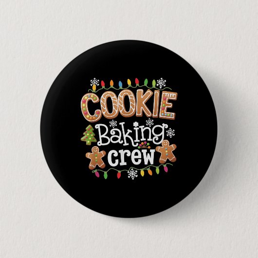 Cookie Backen Crew Kochen Lover Santa Xmas Ginger Button (Vorderseite)