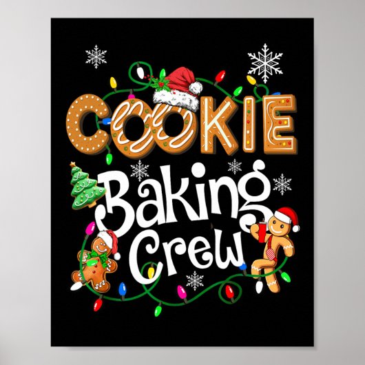Cookie Backen Crew Kochen Lover Santa Xmas Ginger Poster (Vorne)