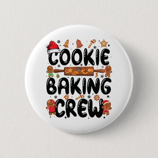 Cookie Backen Crew Weihnachten Lebkuchen Te Button (Vorderseite)