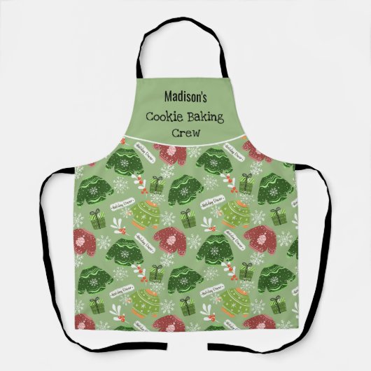 Cookie Backen Crew Weihnachtsmuster Custom Schürze (Vorderseite)