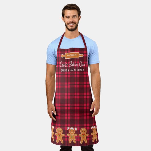 Cookie Backen Kariertes Lebkuchen Monogramm Backen Schürze (Getragen)