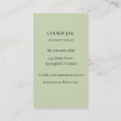 Cookie Bäckerei Aquarell Minze grüne Visitenkarte (Rückseite)