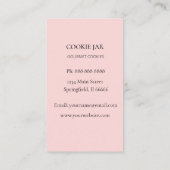 Cookie Bäckerei Aquarell Rosa Visitenkarte (Rückseite)