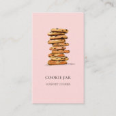 Cookie Bäckerei Aquarell Rosa Visitenkarte (Vorderseite)