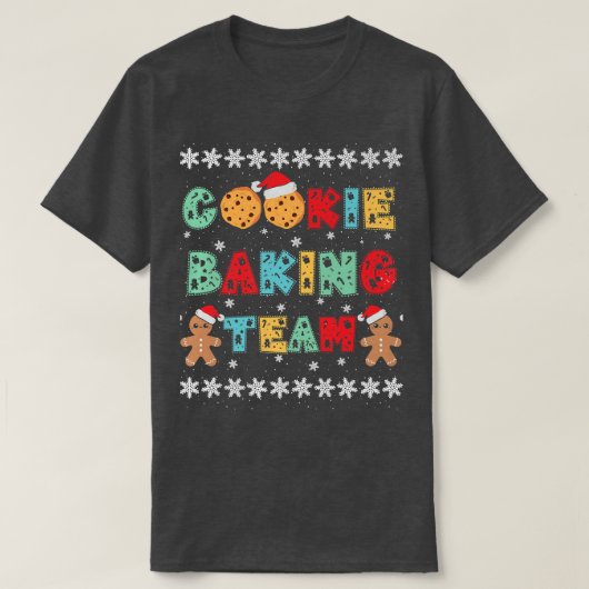 Cookie Backteam Lebkuchen Männer mit Weihnachtsmän T-Shirt (Design vorne)