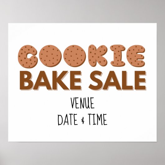Cookie Bake Sale-Zeichen, Fundraising-Poster Poster (Vorne)