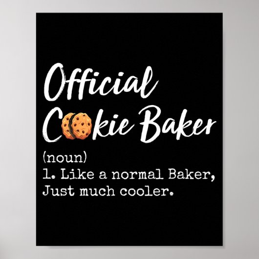 Cookie Baker Definition Funny Christmas Baking Poster (Vorne)