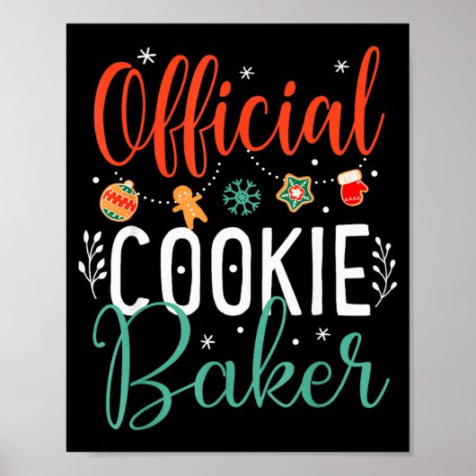 Cookie Baker Funny Christmas Couples Matching Poster (Vorne)