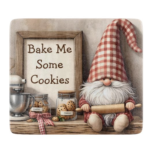 Cookie Baker Gnome Schneidebrett (Vorderseite)