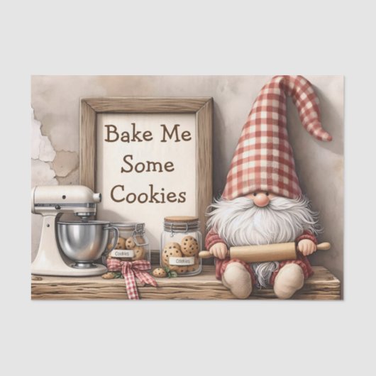 Cookie Baker Gnome Seidenpapier (Vorderseite)