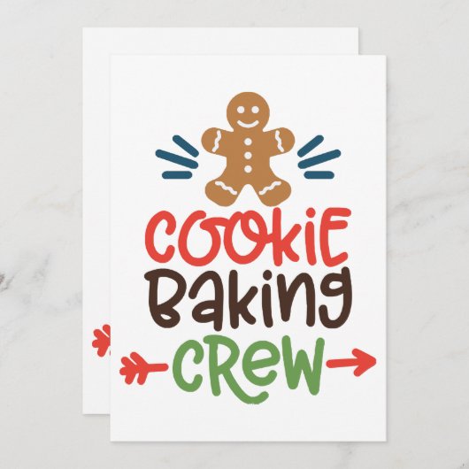 Cookie baking crew christmas  einladung (Vorne/Hinten)