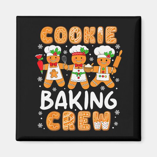 Cookie Baking Crew Christmas Funny Gingerbread Lov Magnet (Vorne)