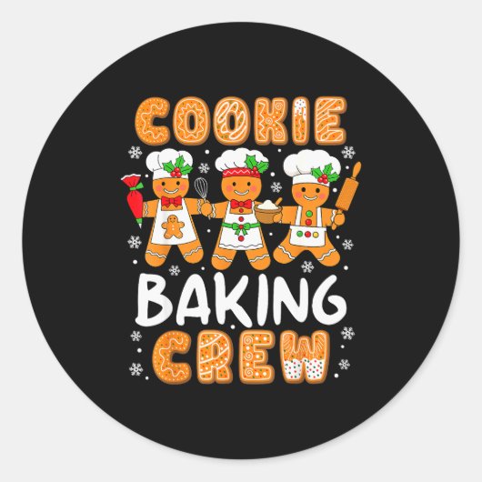 Cookie Baking Crew Christmas Funny Gingerbread Lov Runder Aufkleber (Vorderseite)