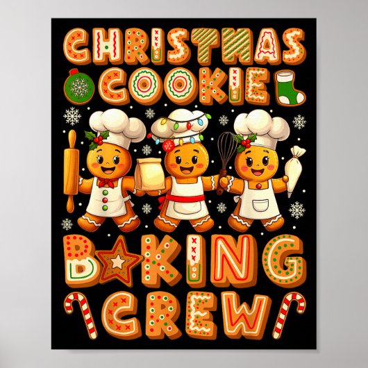 Cookie Baking Crew Christmas Gingerbread Lovers Wo Poster (Vorne)