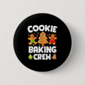 Cookie Baking Crew Christmas Gingerbread Team Squa Button (Vorderseite)