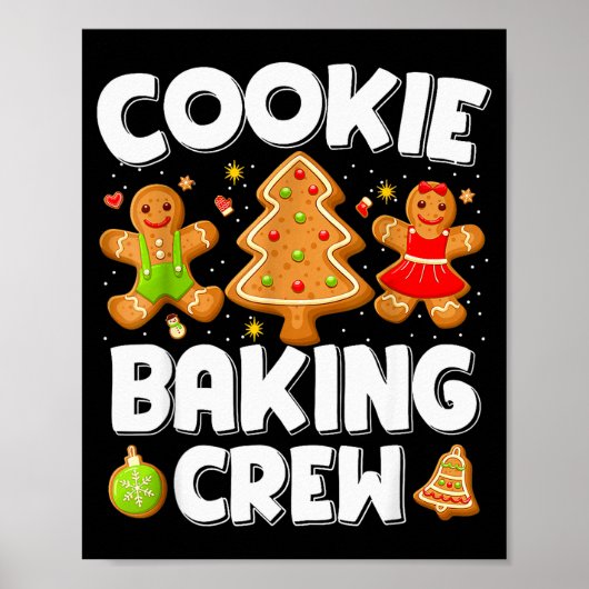 Cookie Baking Crew Christmas Gingerbread Team Squa Poster (Vorne)