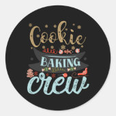 Cookie Baking Crew Christmas Holiday Family T Shir Runder Aufkleber (Vorderseite)