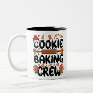 Cookie Baking Crew Christmas Santa Family Gingerbr Zweifarbige Tasse