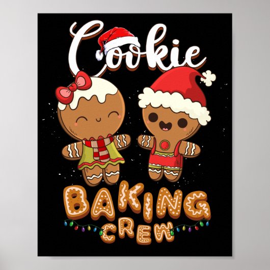 Cookie Baking Crew Christmas Santa Family Team Poster (Vorne)