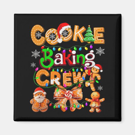 Cookie Baking Crew Cooking Coquette Bow Xmas Ginge Magnet (Vorne)