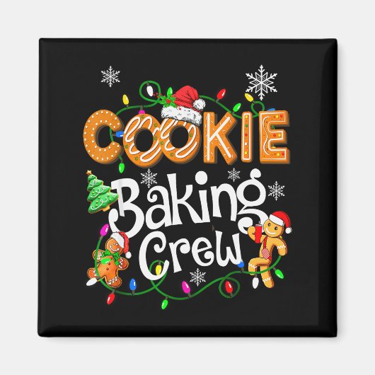Cookie Baking Crew Cooking Lover Santa Xmas Ginger Magnet (Vorne)