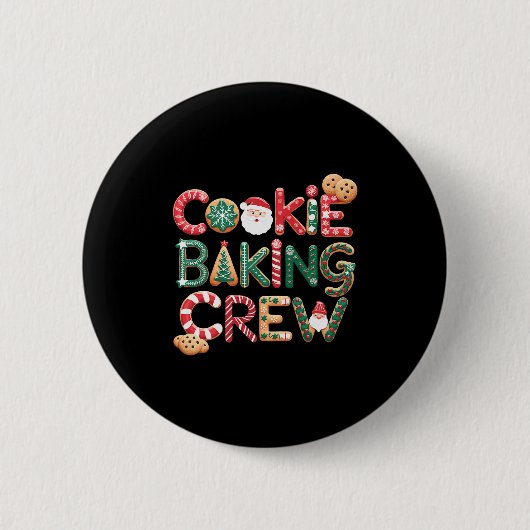 Cookie Baking Crew Family Christmas Gingerbread Te Button (Vorderseite)