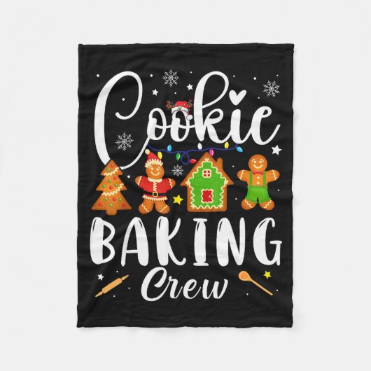 Cookie Baking Crew Family Christmas Gingerbread Te Fleecedecke (Vorderseite)