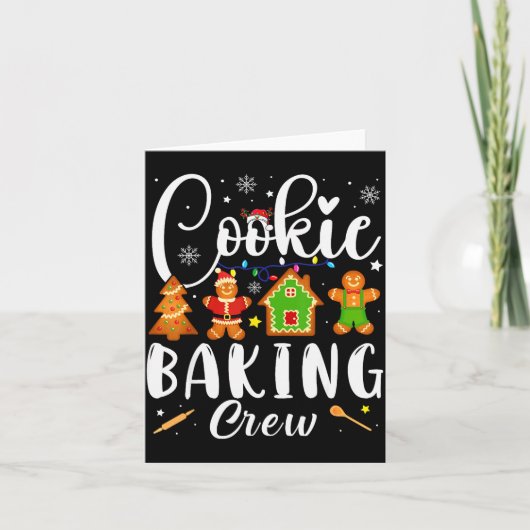 Cookie Baking Crew Family Christmas Gingerbread Te Karte (Vorderseite)
