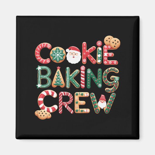 Cookie Baking Crew Family Christmas Gingerbread Te Magnet (Vorne)