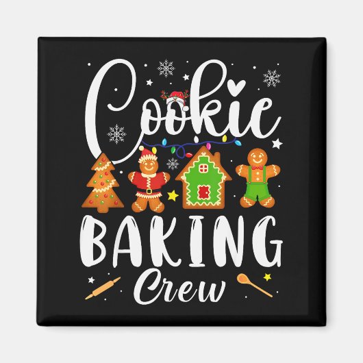 Cookie Baking Crew Family Christmas Gingerbread Te Magnet (Vorne)