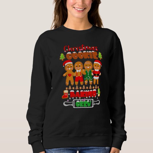 Cookie Baking Crew Family Christmas Gingerbread Te Sweatshirt (Vorderseite)