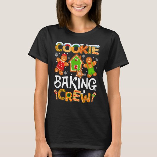 Cookie Baking Crew Family Christmas Gingerbread Te T-Shirt (Vorderseite)