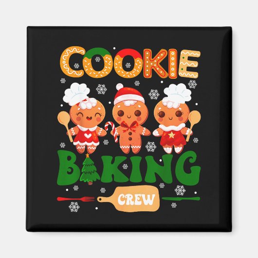 Cookie Baking Crew Gingerbread Cooking Lover Xmas Magnet (Vorne)