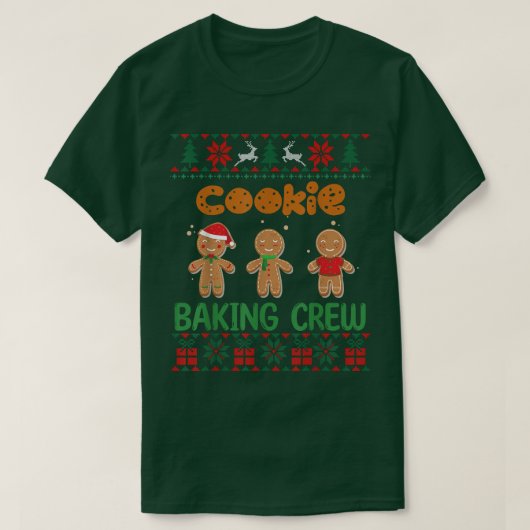 Cookie Baking Crew Gingerbread Cute Ugly Christmas T-Shirt (Design vorne)