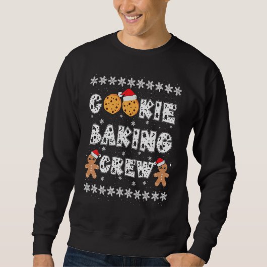 Cookie Baking Crew Gingerbread Men With Xmas Hats Sweatshirt (Vorderseite)