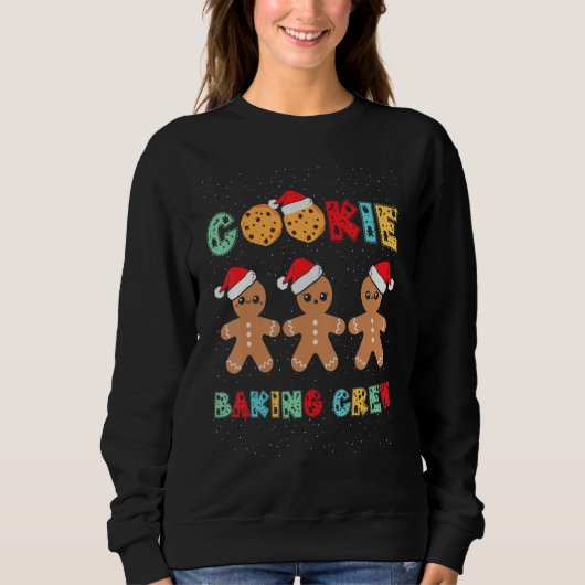 Cookie Baking Crew Gingerbread Men With Xmas Hats  Sweatshirt (Vorderseite)