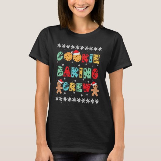 Cookie Baking Crew Gingerbread Men With Xmas Hats  T-Shirt (Vorderseite)