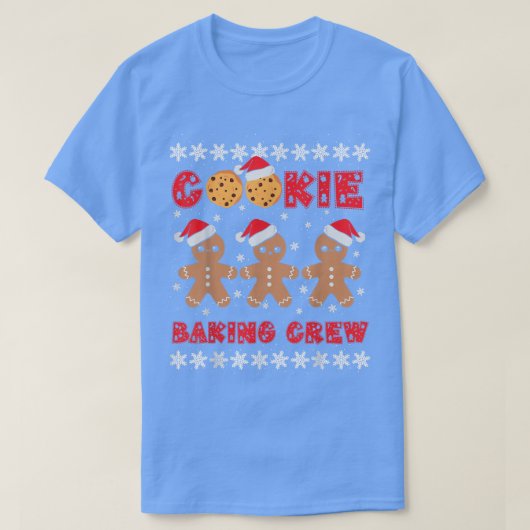 Cookie Baking Crew Gingerbread Men with Xmas Hats  T-Shirt (Design vorne)