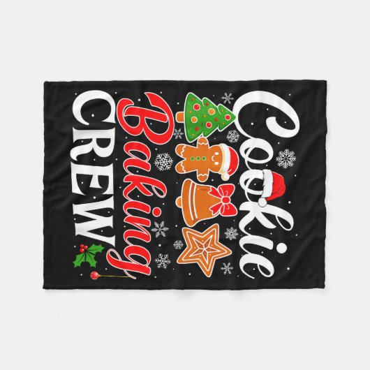 Cookie Baking Crew Gingerbread Xmas Holiday Cookie Fleecedecke (Vorderseite (Horizontal))