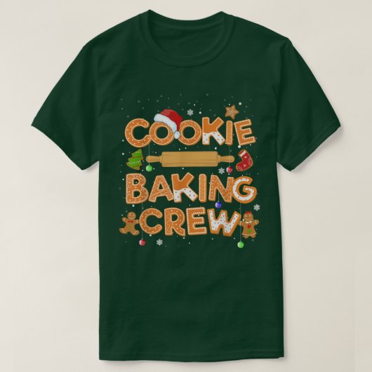 Cookie Baking Crew Matching Family Christmas Pajam T-Shirt (Design vorne)