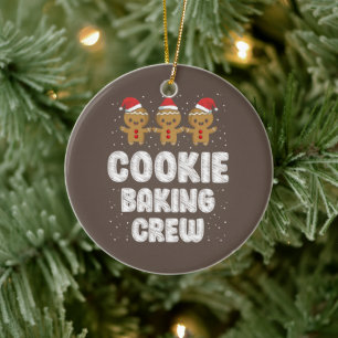 Cookie Baking Crew Shirt Christmas Family Gingerbr Keramik Ornament