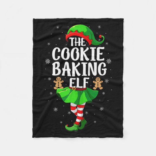 Cookie Baking Elf Christmas Girl Women Elf Squad X Fleecedecke (Vorderseite)