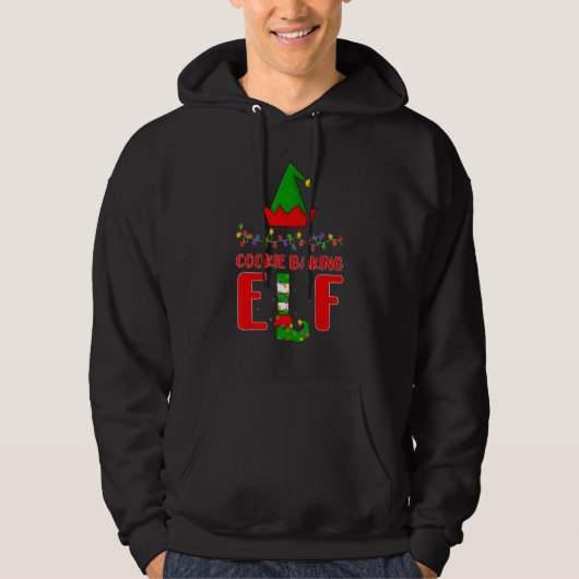Cookie Baking Elf Matching Family Lighting Christm Hoodie (Vorderseite)