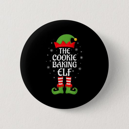 Cookie Baking Elf Xmas Familie Matching Elf Squad Button (Vorderseite)